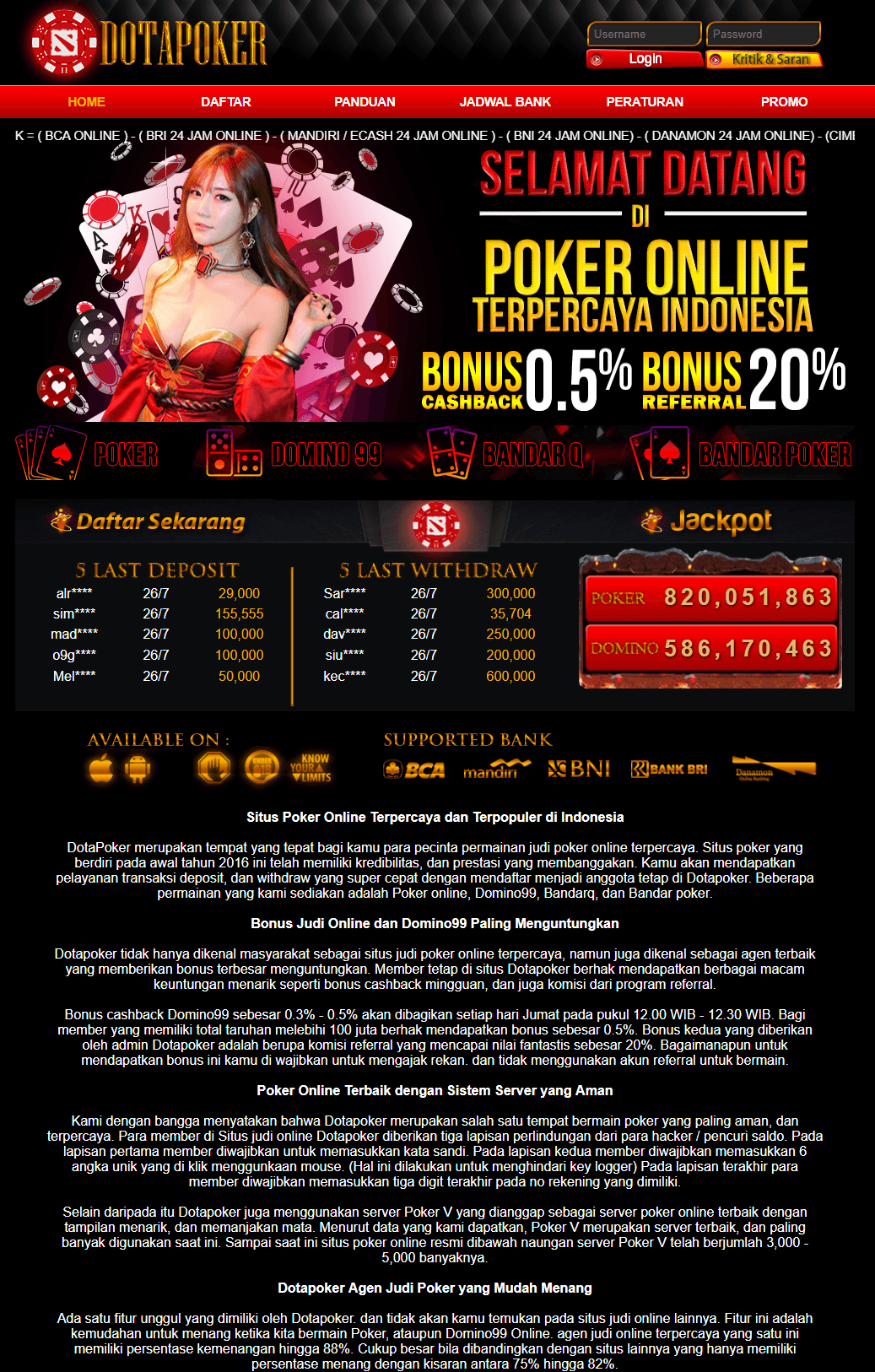 Dotapoker web agen taruhan poker domino99 online resmi asiaDotapoker web agen taruhan poker domino99 online resmi asia